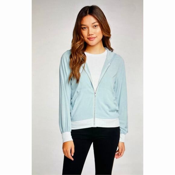 Chaser Coastal Cloth Zip Up Hoodie Jacket - Vintage Blue - size S - Picture 14 of 14